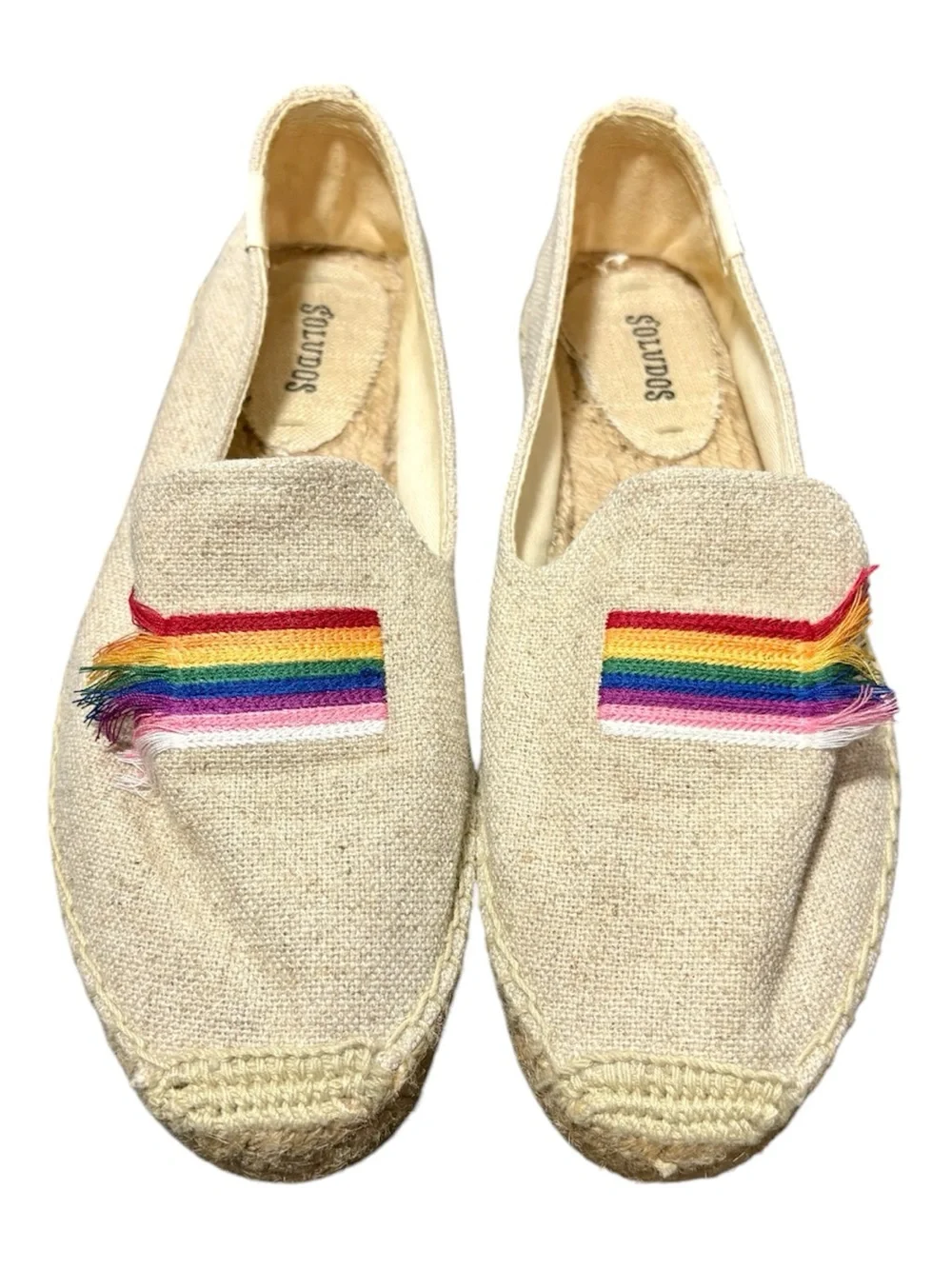 SALUDOS Rainbow Pride Sand Smocking Slippers Espadrilles